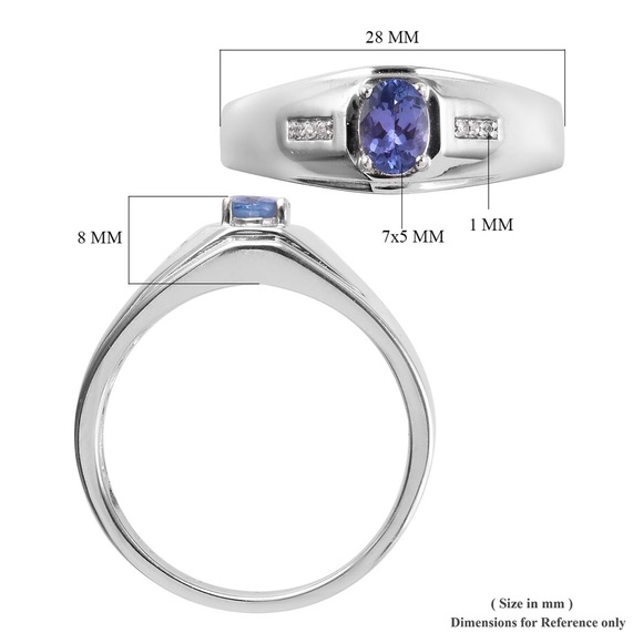 Rare 0.80 ctw natural earth mined Tanzanite and Zircon Ring - Picture 4 of 4